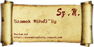 Szamek Mihály névjegykártya