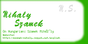 mihaly szamek business card